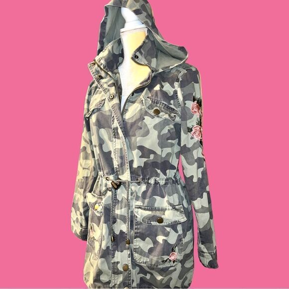 Blue Rain camouflage drawstring waist jacket with hoodie - Picture 3 of 15